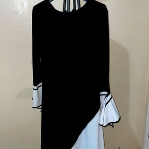 black and white dress
